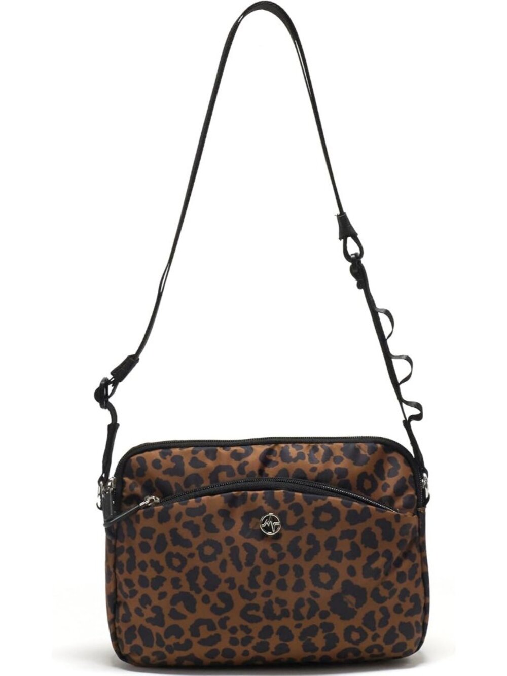 Women's Brown Small Lightweight Shoulder Bag with Adjustable Strap Multi Pocket